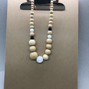 Wooden and stone necklace